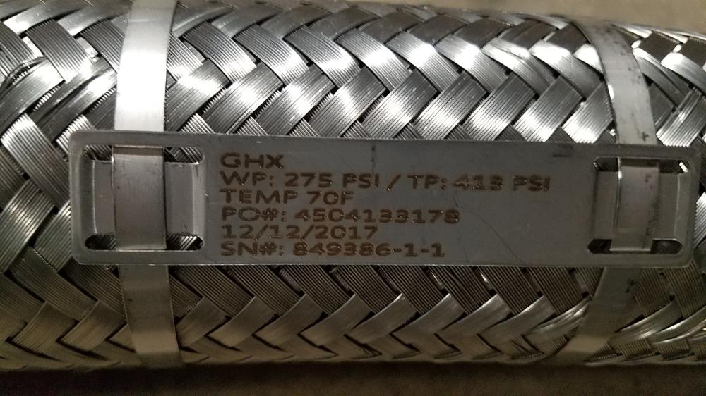 GHX 2" 150# Flanged Stainless Steel Flexible Braided Hose, 20ft Long
